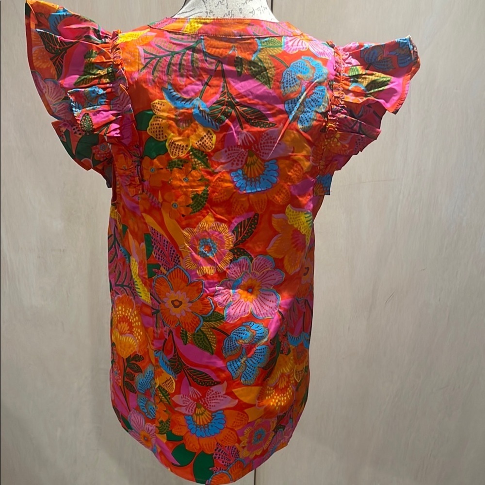 Sugarups Floral Ruffle Sleeve‎ Top - Multicolor - Picture 4 of 6